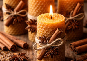 Pack x10 Velas de miel y canela 2cm x 10cm