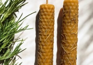 Pack x 10 Velas de miel y Romero 2cm x 10cm